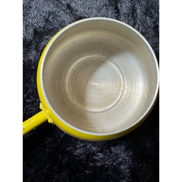 Vintage Shachi Enameled Saucepan With Wooden Handle Yellow - Picture 5 of 7